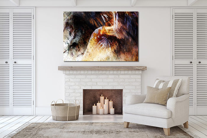 Abstract Eagle Brushstroke Canvas Print Wall Art