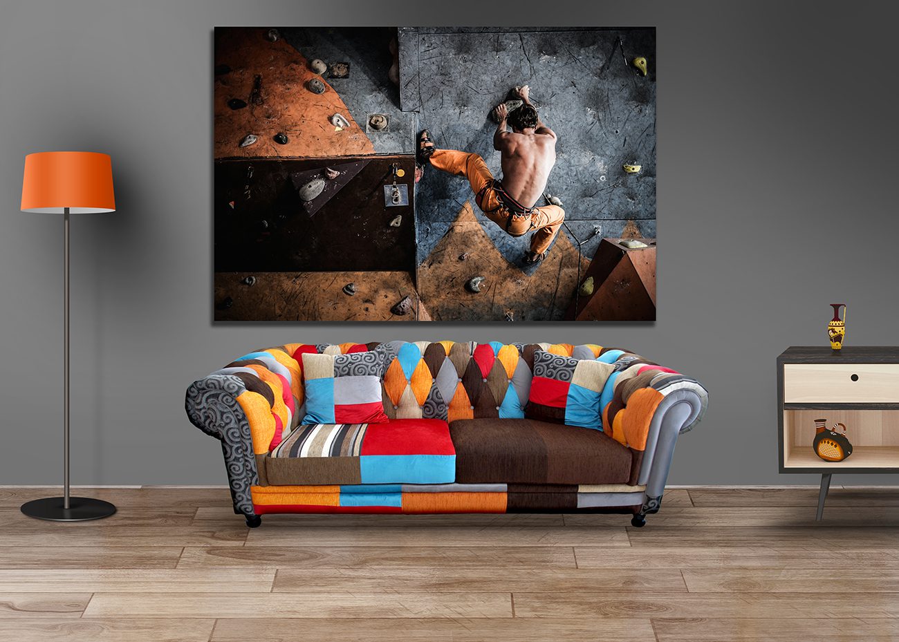 Rock-Climbing Indoors Canvas Print - Wall Art