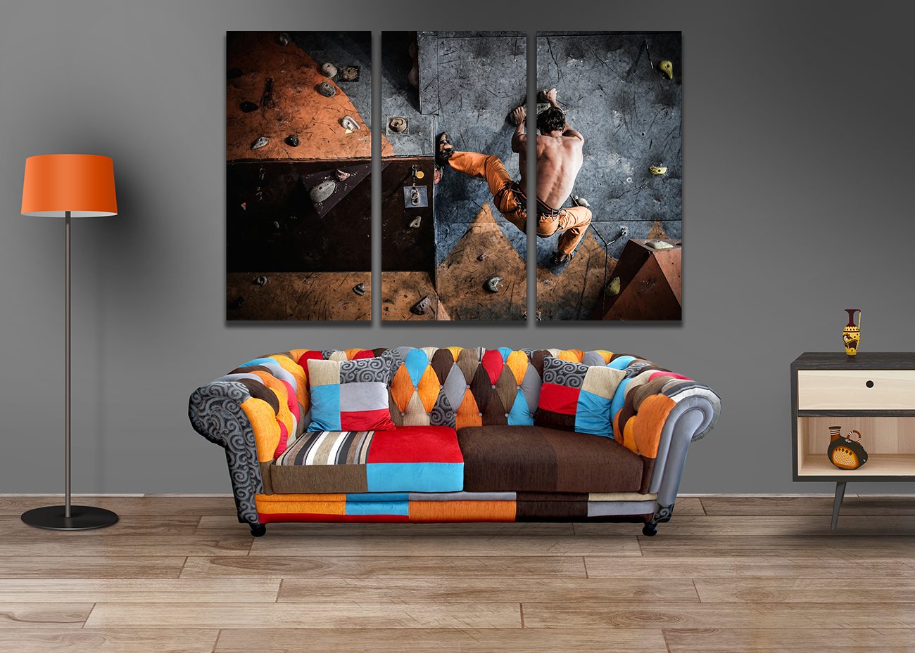 Rock-Climbing Indoors Canvas Print