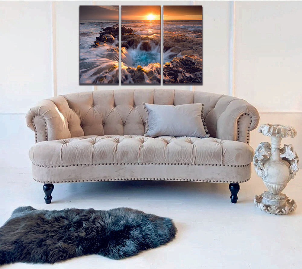 Pools Of Paradise Sunset Coast Of Hawaii Canvas Wall Art