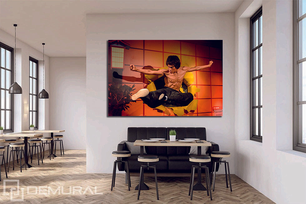 Bruce Lee at the Madame Tussauds Museum Canvas Print Wall Art