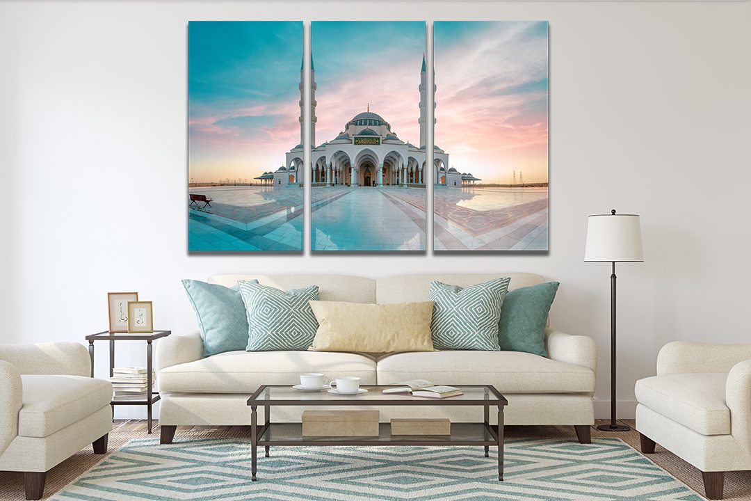 Sharjah Mosque Dubai Canvas Wall Art