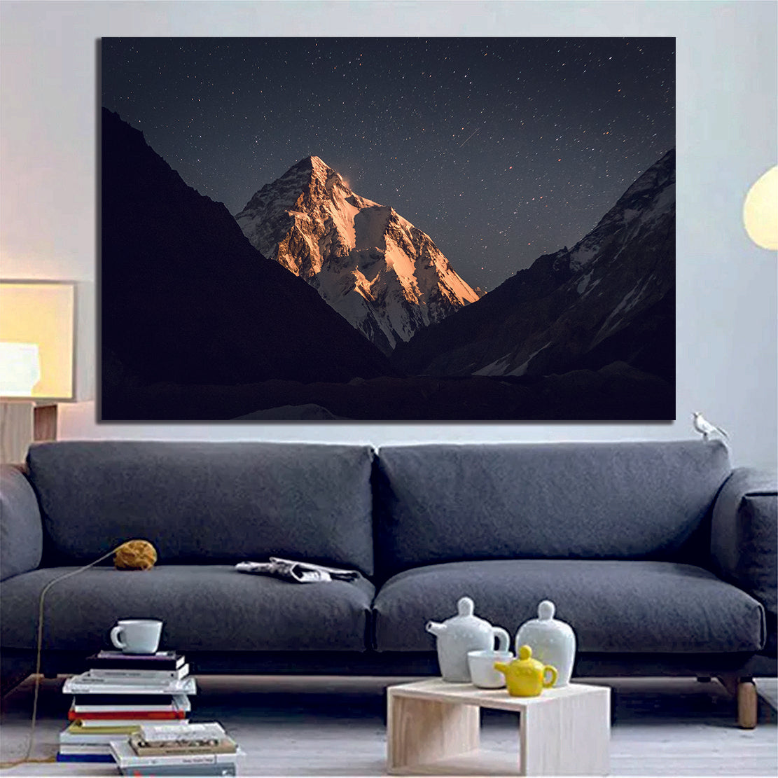 Night Stars Mountain Canvas Wall Art - My Canvases