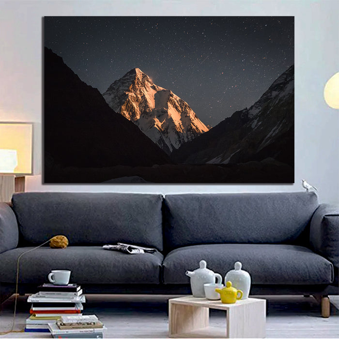 Night Stars Mountain Canvas Wall Art - My Canvases