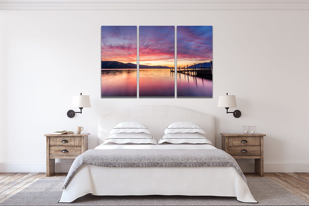 Sunset At Ashness Jetty In Keswick, The Lake District, Canvas Wall Art