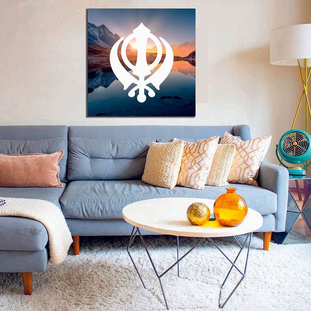 Sunset Hill Khanda Sikh Canvas Print Wall Art