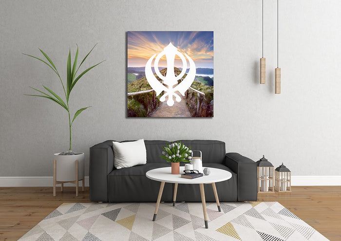 Sunset Path Khanda Sikh Canvas Print Wall Art