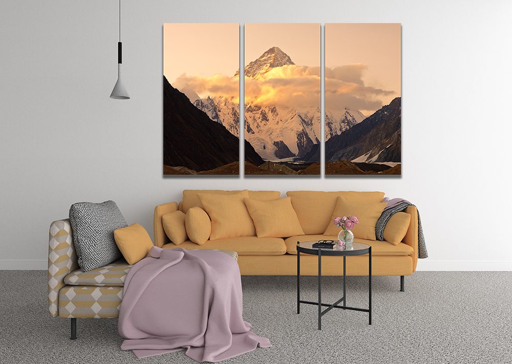 Sunset at K2 Karakorum Mountains, Pakistan Canvas Wall Art - | MyCanvases