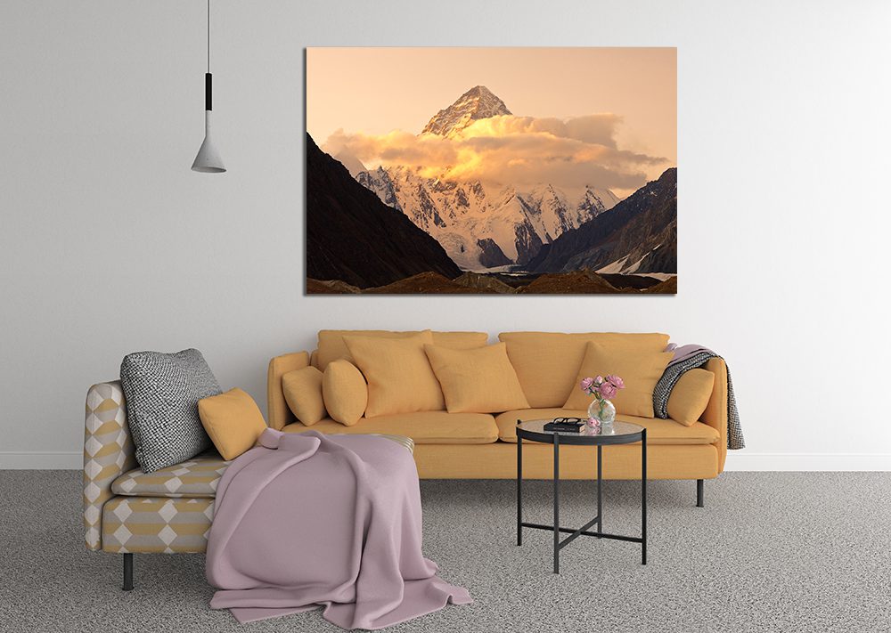 Sunset at K2 Karakorum Mountains, Pakistan Canvas Wall Art - | MyCanvases