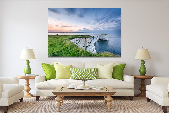 Old Harry Rocks - Jurassic Coast in Dorset UK Canvas Wall Art