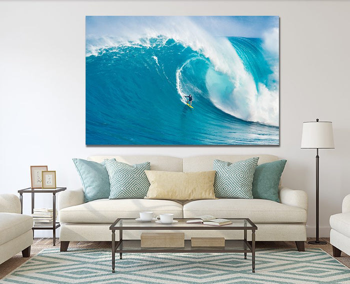 Surfer Big Wave Wall Art - Canvas Prints