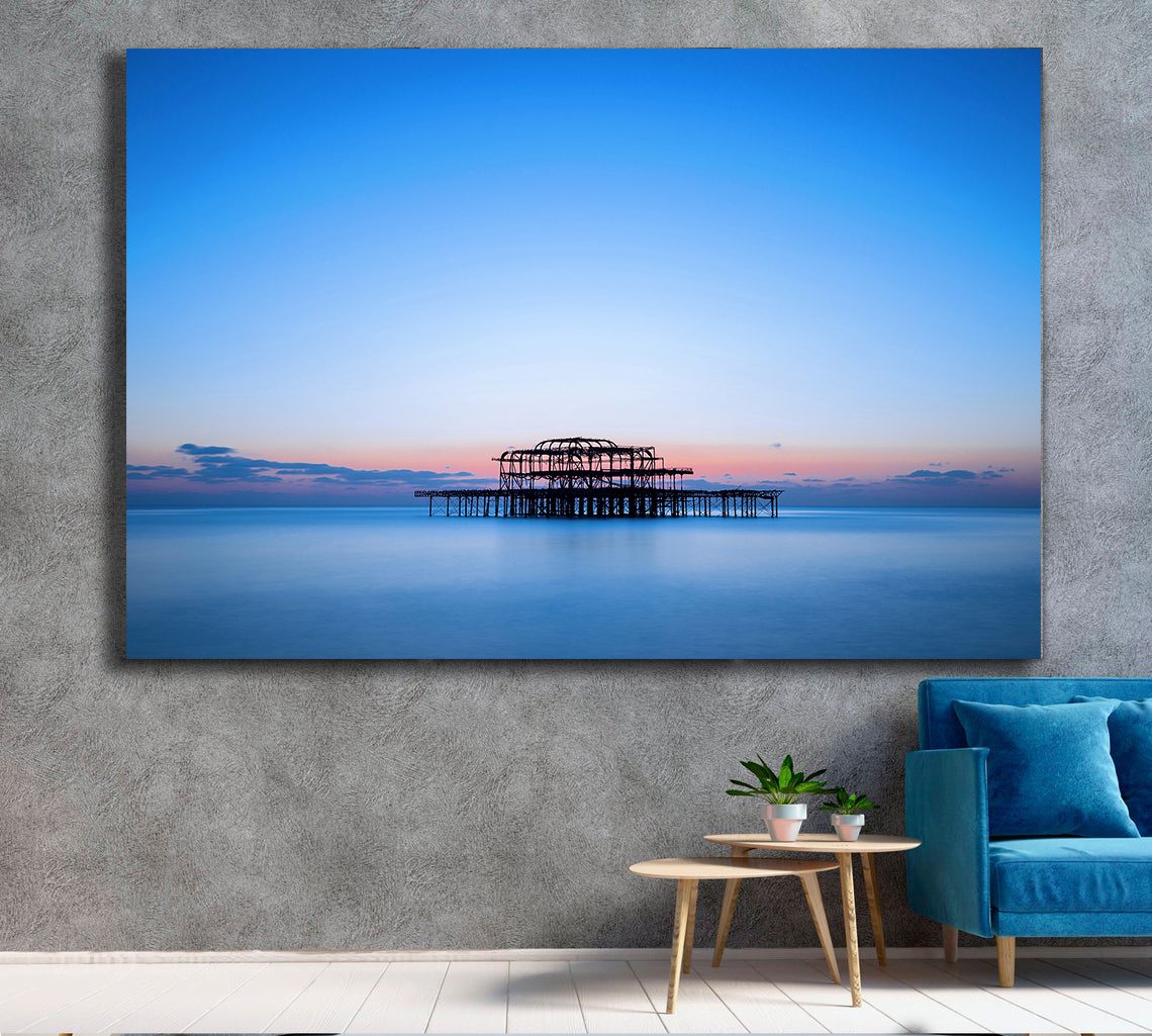 The West Pier Brighton Sunset, England, UK Canvas Wall Art - MyCanvases