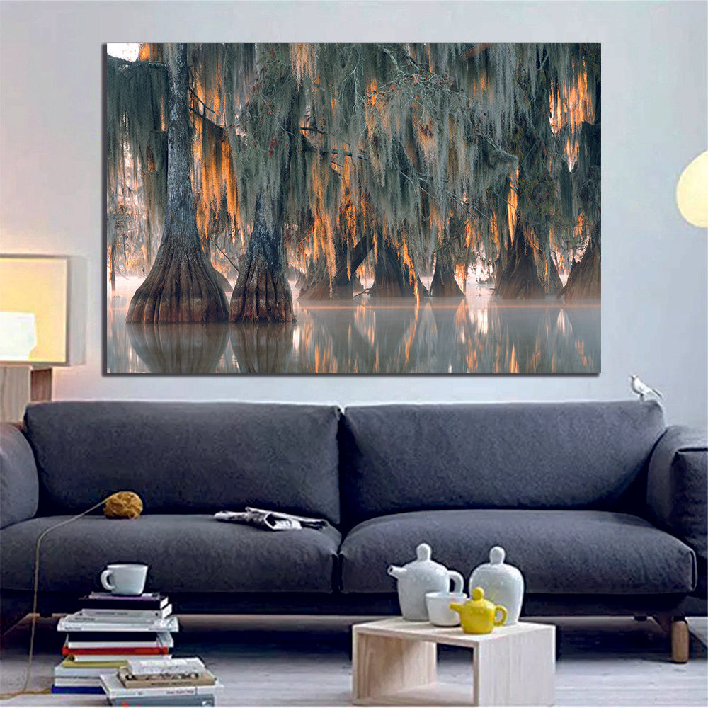 Louisiana, Lake Martin Spanish Moss Water Canvas Wall Art