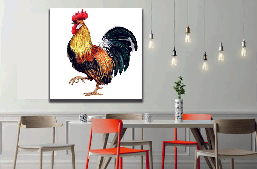 Watercolor Chicken Rooster Canvas Print Wall Art | My Canvases
