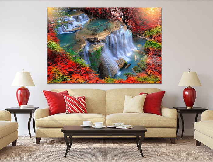 Huay Mae Kamin Waterfall Autumn Forest, Kanchanaburi province, Thailand