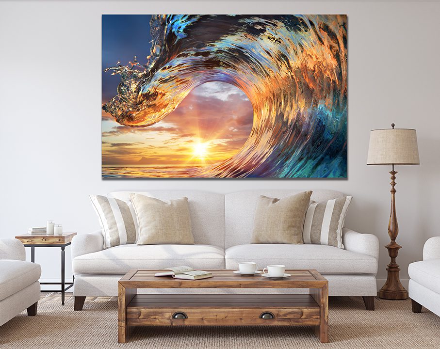 Wave Break Water Sun Canvas Print Wall Art - | My Canvases