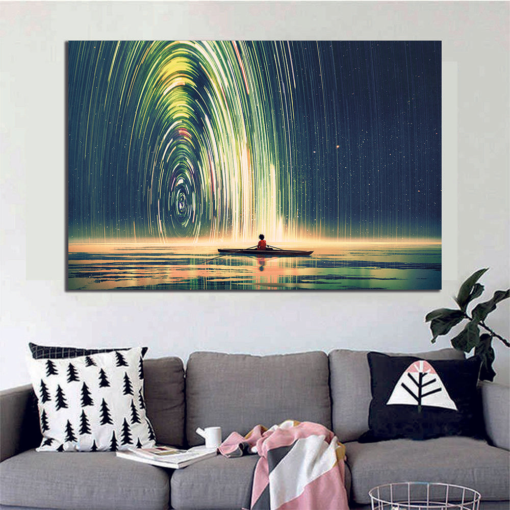 Abstract Boat On Water Canvas Wall Art - | MyCanvases