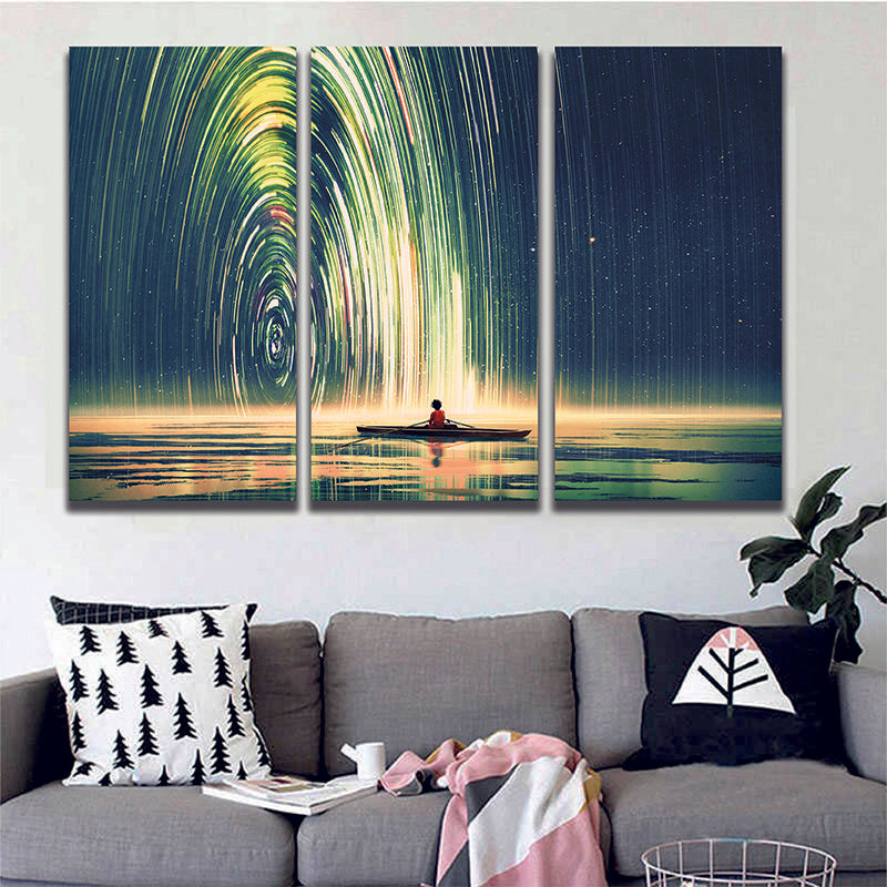 Abstract Boat On Water Canvas Wall Art