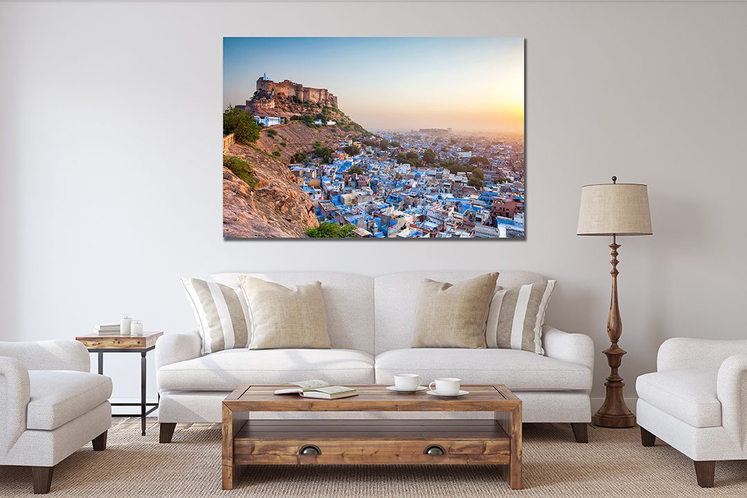 The Blue City Mehrangarh Fort Jodhpur Rajasthan India Canvas - Wall Art