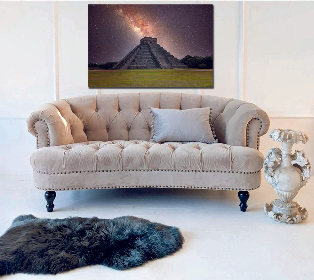 Chichén-Itzá Milky Way Pyramid Mexico Canvas Wall Art - | MyCanvases