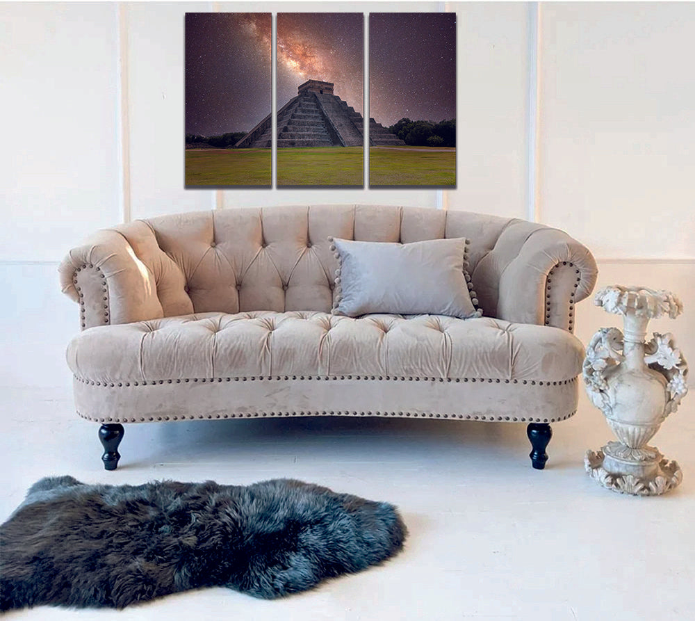 Chichén-Itzá Milky Way Pyramid Mexico Canvas Wall Art