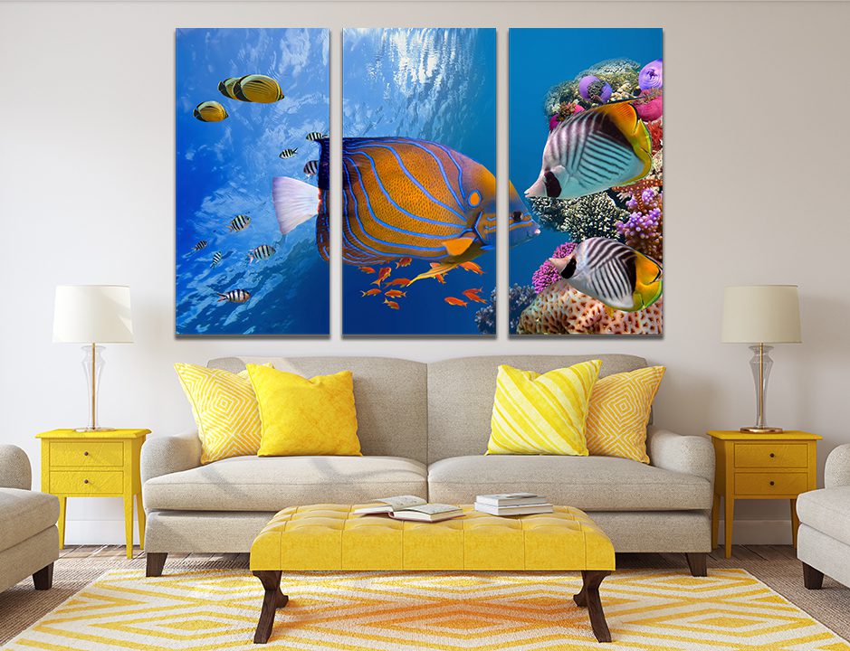 Tropical Coral Fish Under Sea Wall Art