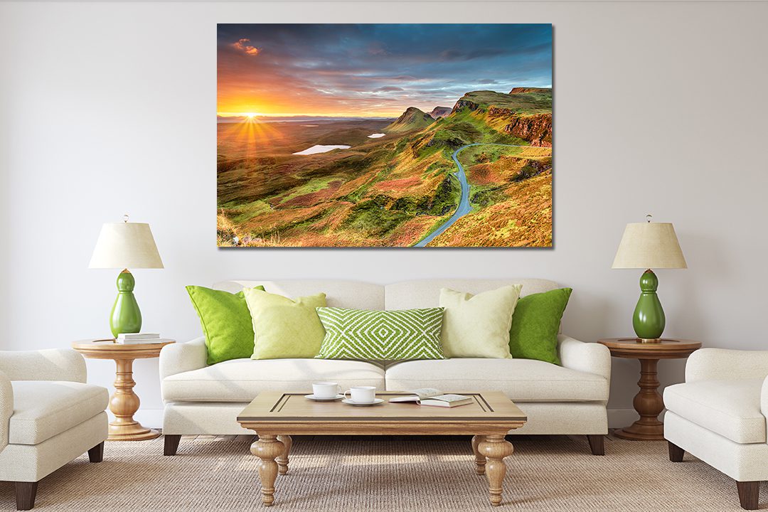 Isle of Skye in Scotland Winding Mountain Road Canvas Print - Wall Art